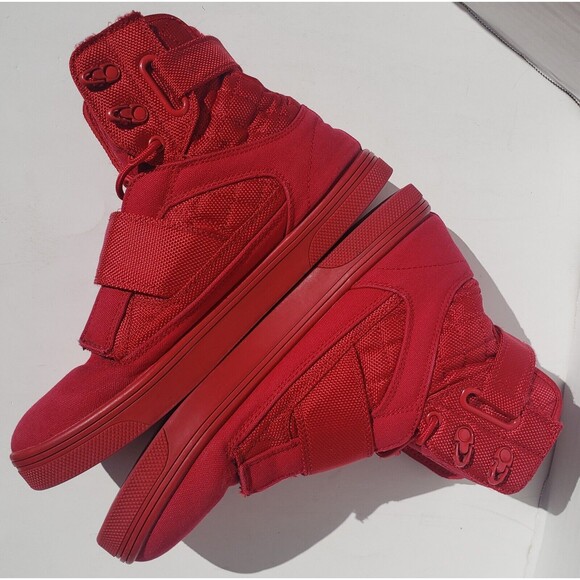 Vlado Footwear Mens Atlas II 2 Red Mono Hi-Top Shoes IG-1500-5R US Size 8 - Picture 10 of 16